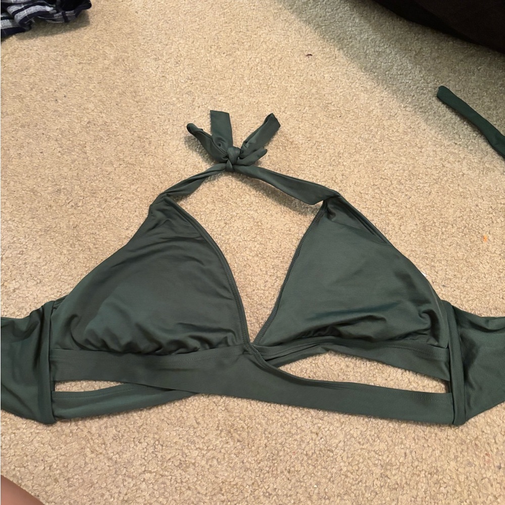 Kona Sol Green Bikini with Modern Cutouts